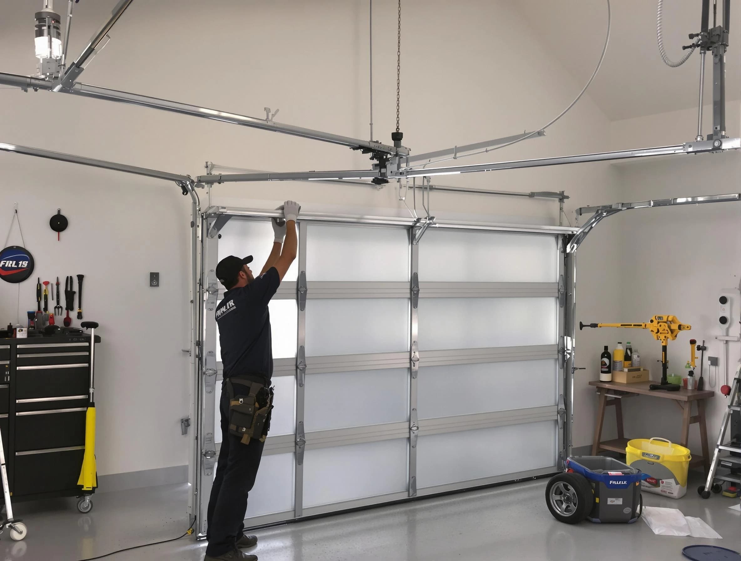 Milford Garage Door Repair certified team performing precision garage door installation in Milford