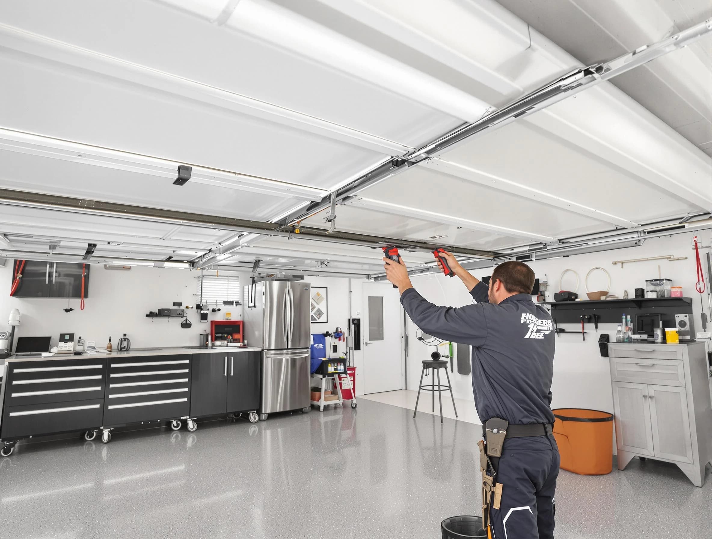 Overhead garage door repair service by Milford Garage Door Repair in Milford