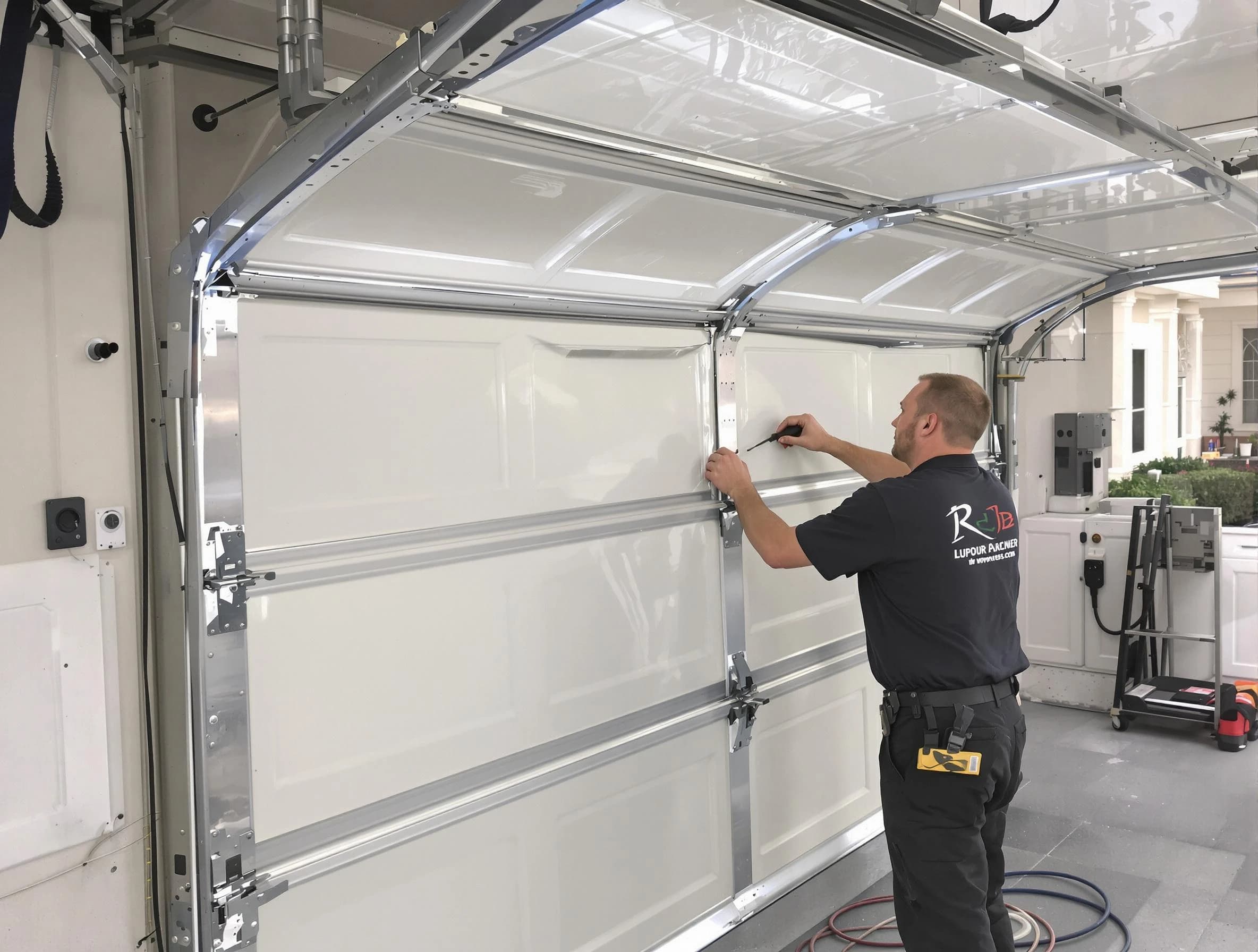 Milford Garage Door Repair professional performing panel repair in Milford