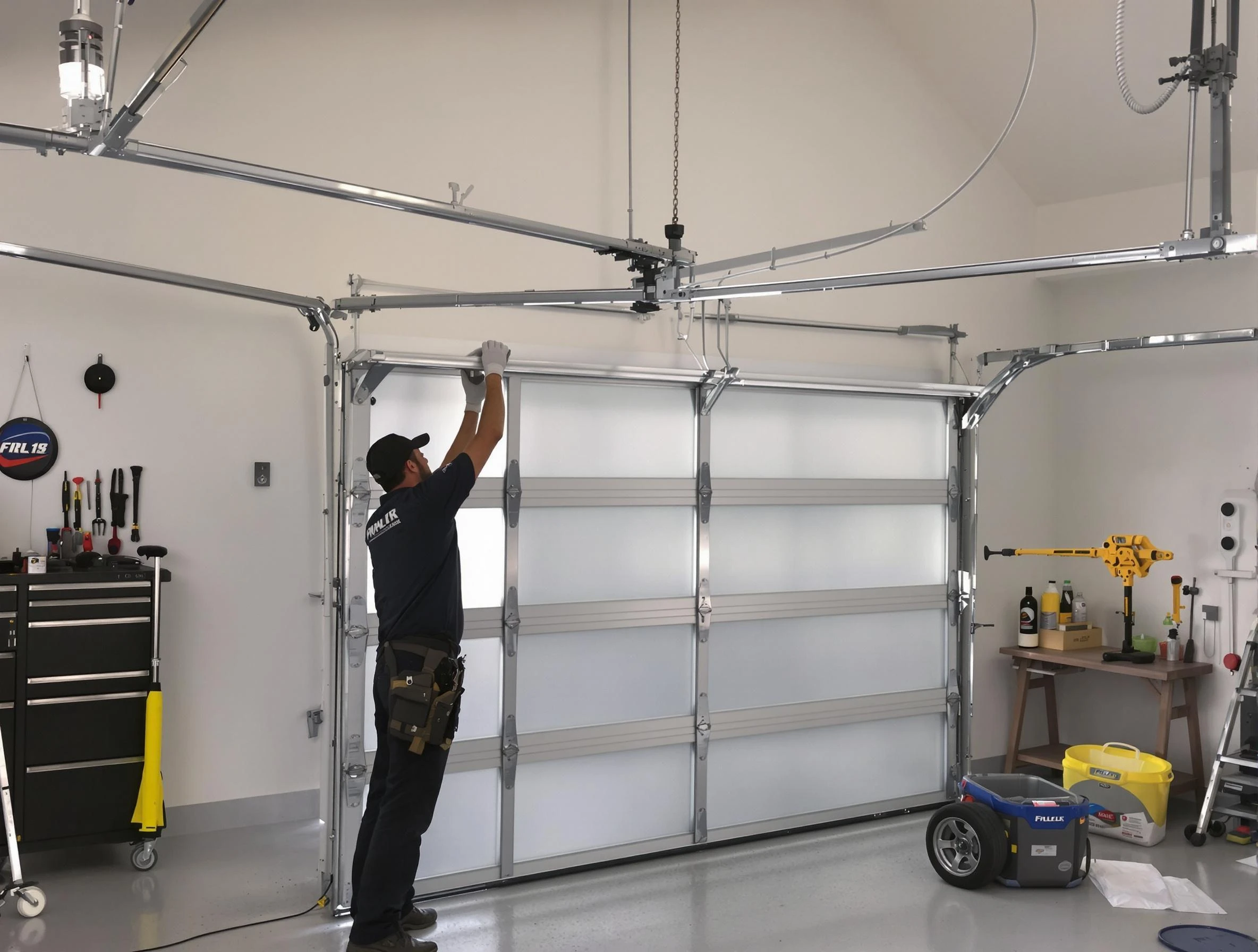 Milford Garage Door Repair certified team performing precision garage door installation in Milford