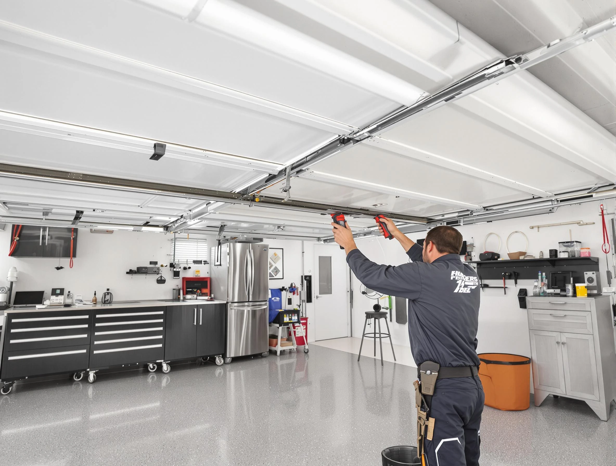 Overhead garage door repair service by Milford Garage Door Repair in Milford